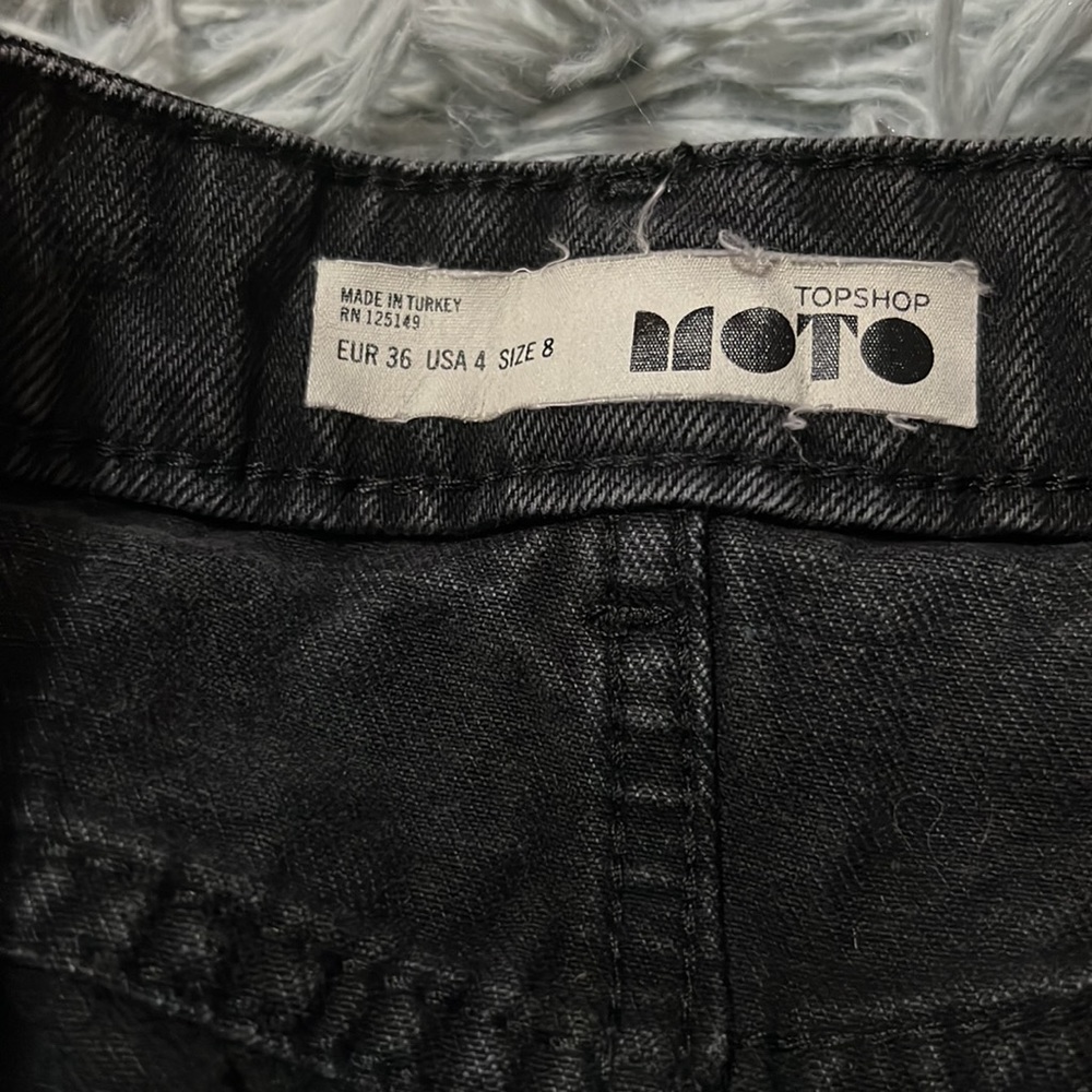 Topshop Moto Raw Hem Denim Skirt - Picture 6 of 7